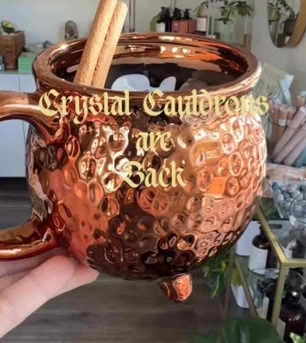 Crystal Filled Cauldron - Copper Mug