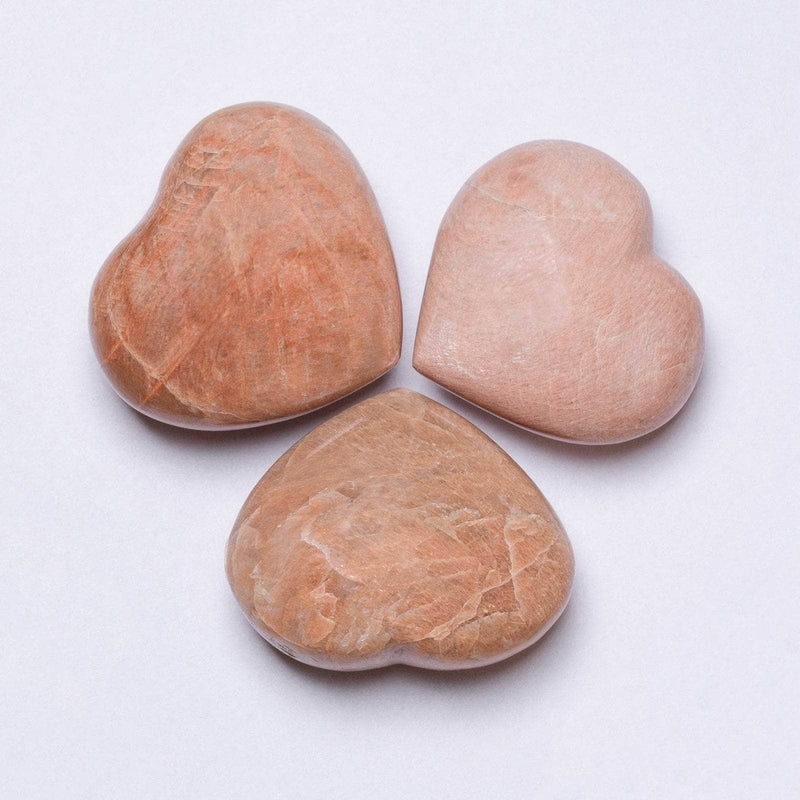 Peach Moonstone Heart