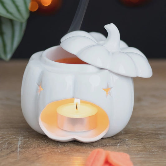 White Pumpkin Oil Burner, Wax Melter