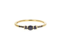 Black Diamond Trio Equilibrium Ring by Jennie Kwon