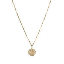 Beaded Diamond Shell Necklace by Jennie Kwon