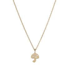 Beaded Diamond Mushroom Necklace by Jennie Kwon