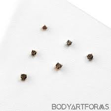 Smokey Quartz Prong Set Threadless End Earring or Body Jewelry by Buddha Organics
