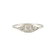 Mini Deco Point Ring White Gold by Jennie Kwon