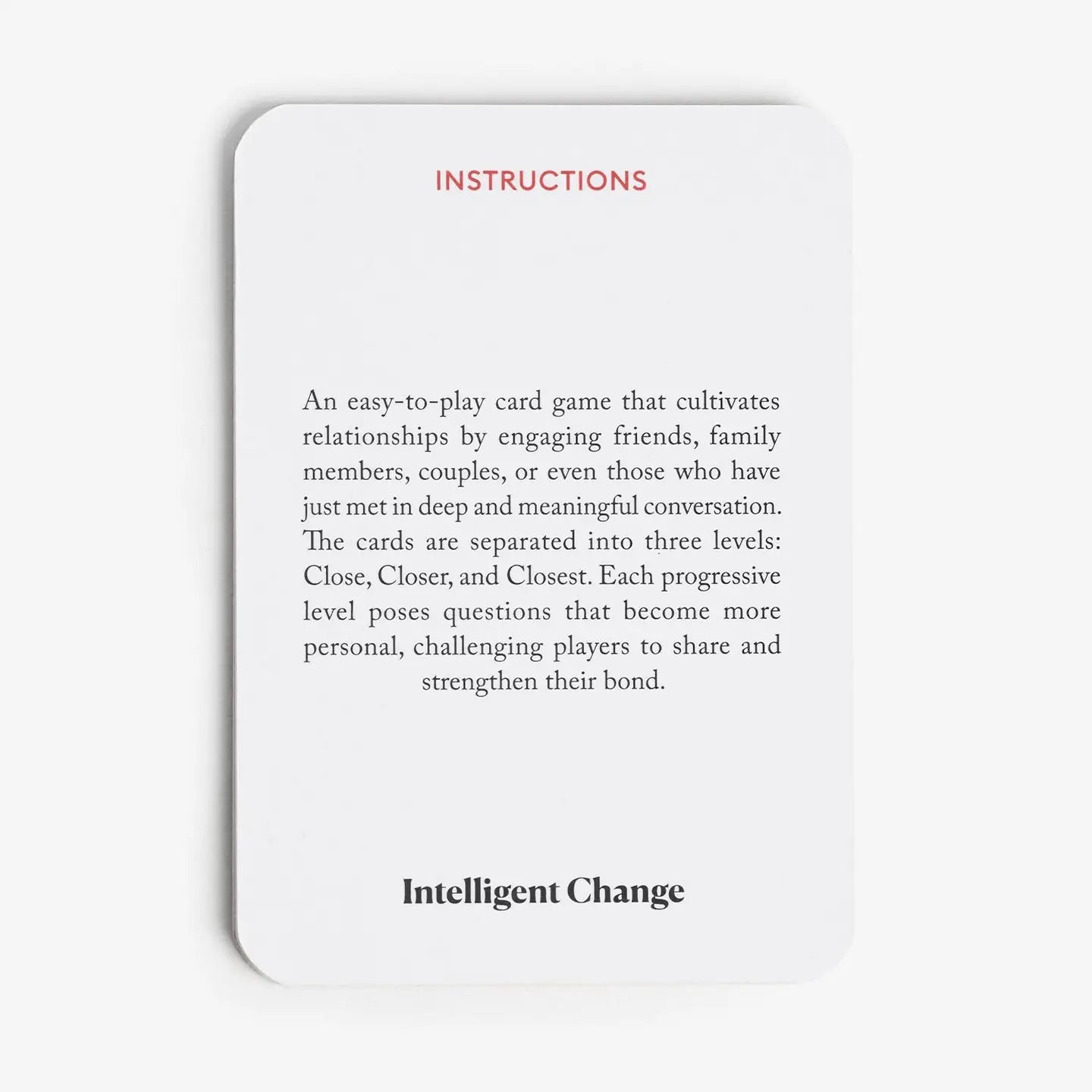 Get Closer Question Card Game