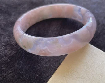 Flower Agate Bangle Bracelet