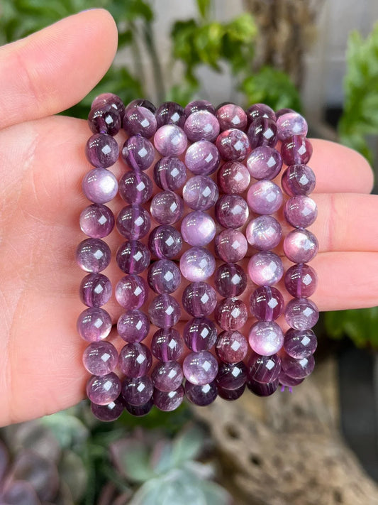 Gem Lepidolite Beaded Bracelet