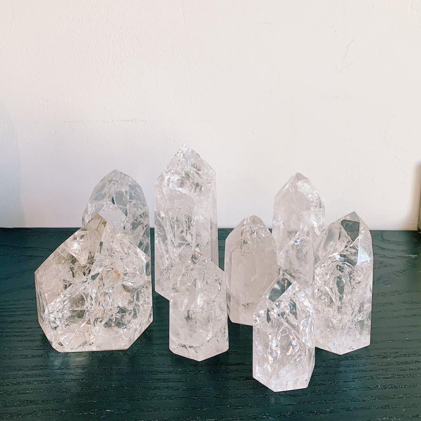 Clear Cracked Quartz Towers