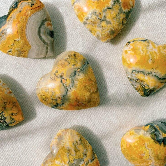 Bumble Bee Jasper Heart Shaped Stone
