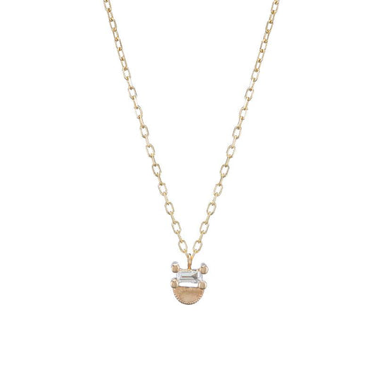 Jennie Kwon Baguette Half Moon Necklace