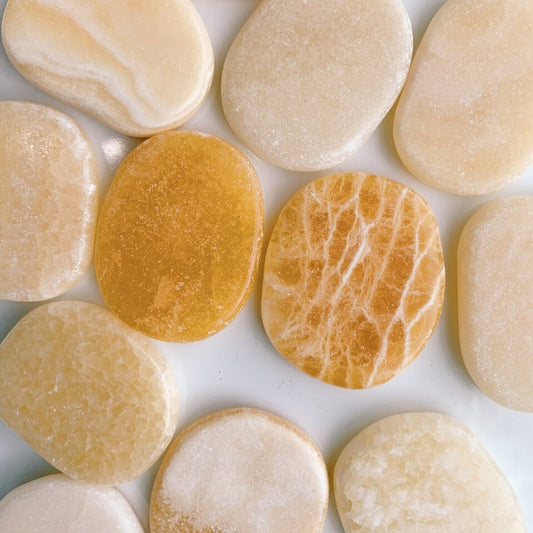 Orange Calcite Flat Stones