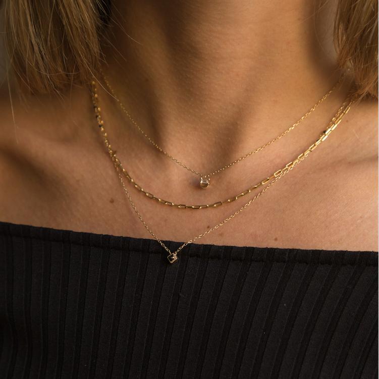 Jennie Kwon Baguette Half Moon Necklace